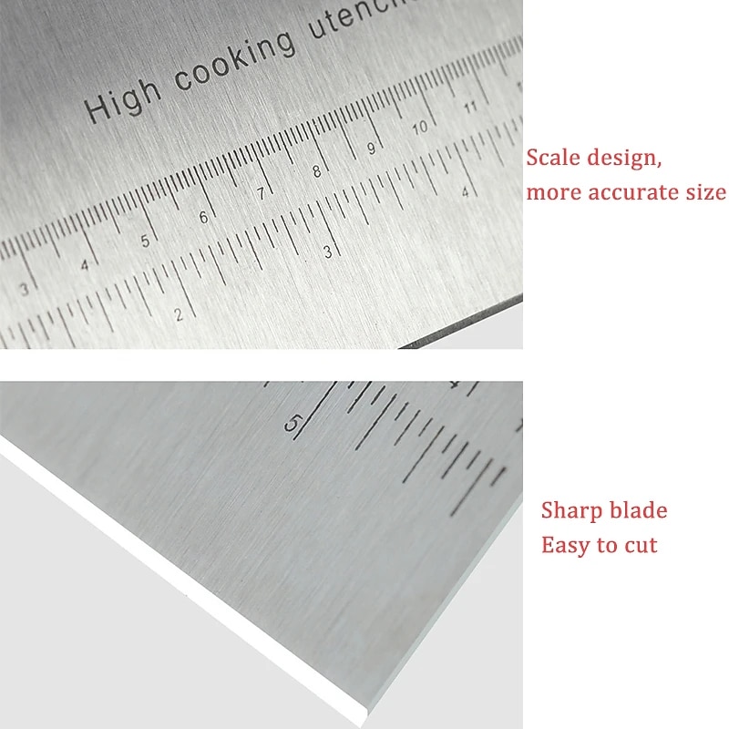 الفولاذ المقاوم للصدأ ملاعق المعجنات القاطع مع مقياس مكشطة عجين البيتزا أدوات تزيين الكعكة فندان الخبز اكسسوارات المطبخ 2026 - $9.99 –P1