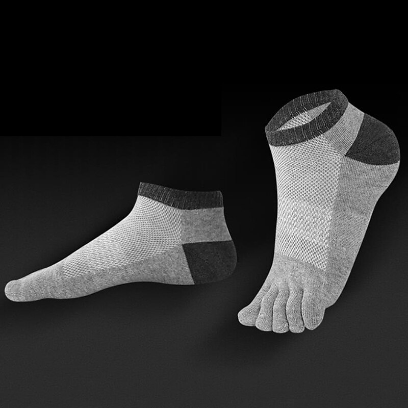 Herren 3 Paare Ankle Socken Zehensocken Niedrig geschnittene Socken Schwarz Weiß Farbe Farbblock Freizeitskleidung Urlaub Wochenende Patchwork Mittel Sommer Frühling & Herbst Stilvoll Brautkleider 2025 - $23.99 -P2