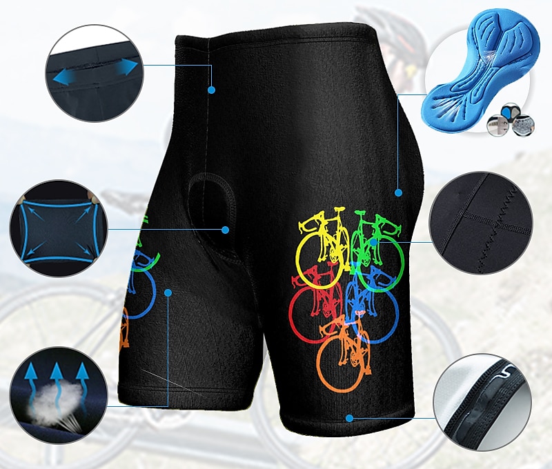 Hombre Graphic Culotte Ciclismo Bicicleta Pantalones Cortos Acolchados Prendas de abajo MTB Bicicleta Montaña Ciclismo Carretera Deportes Almohadilla 3D Secado rápido Dispersor de humedad Transpirable 2025 - $26.99 –P3