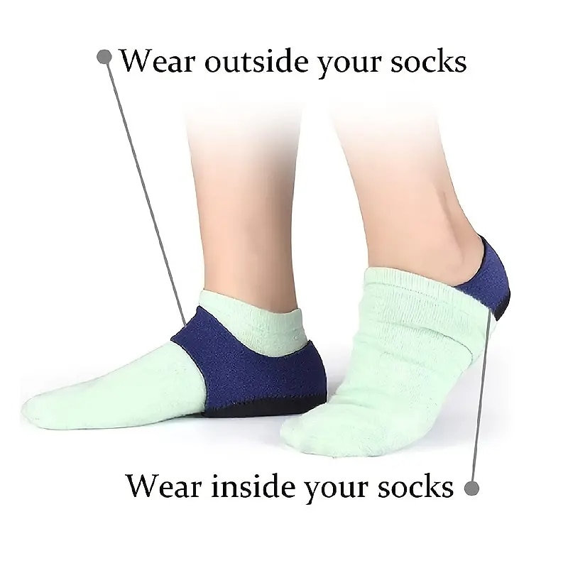 1pair Heel Brace With Hook And Loop Fastener Breathable Heel Cushions Heel Cups With Gel Pads For Women Men 2025 - $17.49 –P8