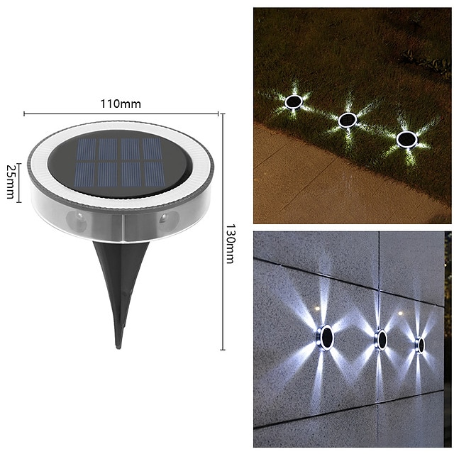 6led solcellelys utendørs ip65 vanntett nedgravd lys for terrasse plentrapper trinn hagedekorasjon utendørs solcellelys 2025 - $18.99 -P2