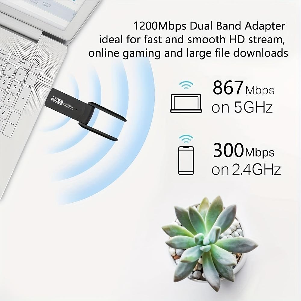 2.4G 5G 1300Mbps Usb Wireless Network Card Dongle Antenna AP Wifi Adapter Dual Band Wi-Fi Usb 3.0 Lan Ethernet 1200M 2025 - $19.99 –P6