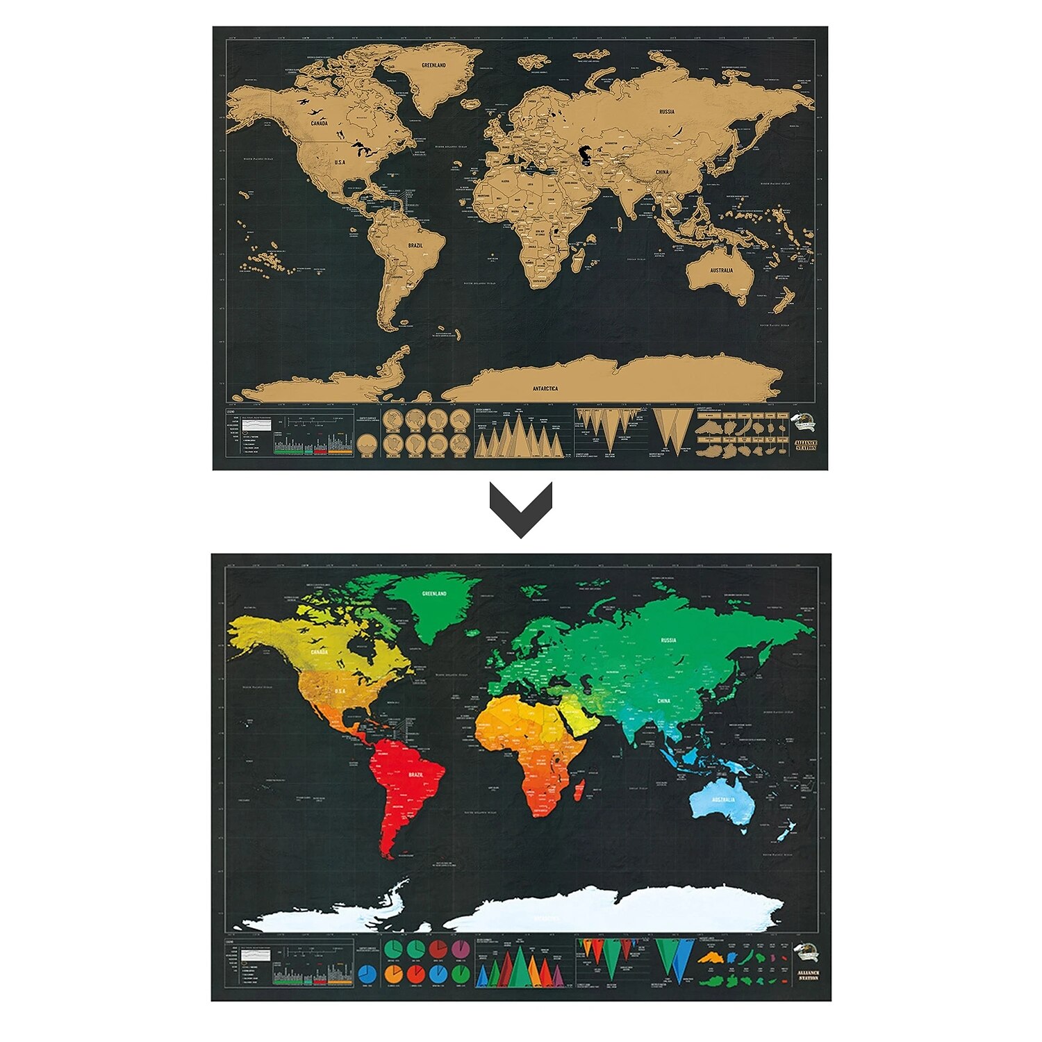 map world edition iso mustakultatyylinen raaputtava matkakartta ripustettava kuva luksusmaailman kartta suunniteltu matkailijoille 2025 - $11.99 –P5