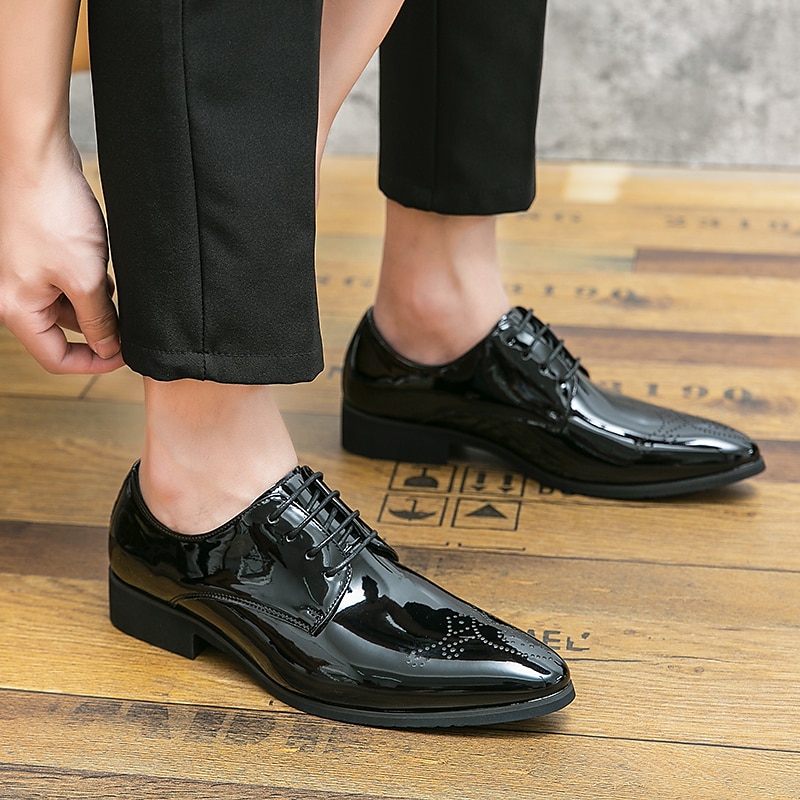Herren Outdoor Derby-Schuhe Bullock Schuhe Abendschuhe Karierte Schuhe im britischen Stil Geschäftlich Britisch Party & Abend St. Patricks Day PU Schnürsenkel Schwarz Grün Farbverlauf Frühling Herbst 2025 - $54.99 –P13