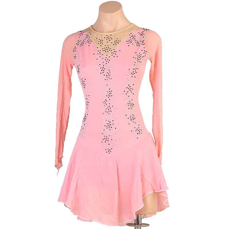 Rochie de Patinaj Artistic Pentru femei Fete Πατινάζ στο πάγο Rochii Roz Prăfuit Peteci Plasă Înaltă Elasticitate Antrenament Competiție Ținută Patinaj Clasic Cristale / Strasuri Manșon Lung Patinaj 2025 - $82.99 –P3