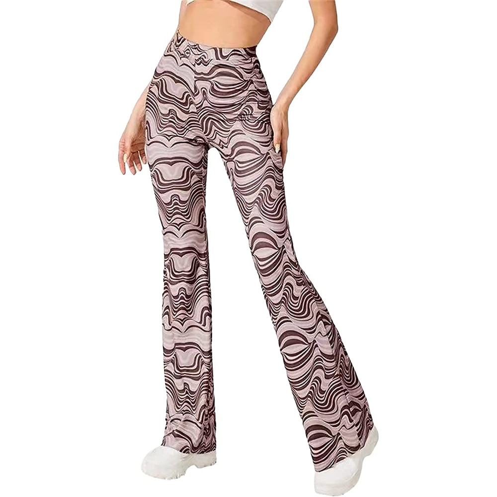 Hippie Retro Vintage Boho 1970er Disko Hose Glockenhose Hose mit weitem Bein Yoga-Hose Damen Kostüm Jahrgang Cosplay Hosen Schlager Outfit 2025 - $23.99 –P9