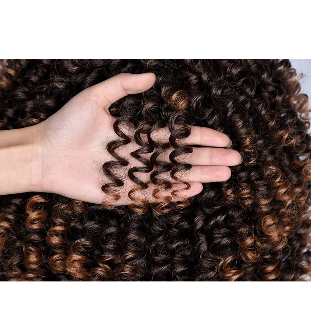peruca curta encaracolada para mulheres negras com franja grande peruca crespa fofa crespa resistente ao calor sintético macio 2 tons ombre marrom escuro peruca afro curta encaracolada de 2025 por $28.99 –P4