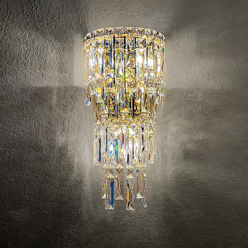 applique da parete per interni cristallo di alta qualità k9 led soggiorno in stile nordico negozi caffè applique da parete in acciaio 110-240v del 2025 a $165.99 –P5