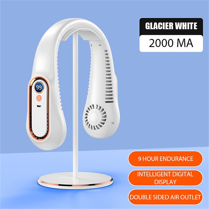 Bladeless Neckband Air Cooler – USB Rechargeable Hanging Fan with Digital Display for Portable Summer Cooling 2025 - $19.99 –P14