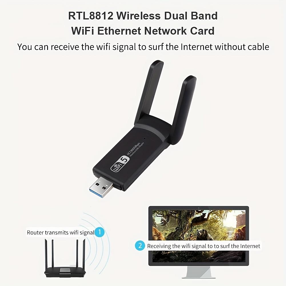 2.4G 5G 1300Mbps Usb Wireless Network Card Dongle Antenna AP Wifi Adapter Dual Band Wi-Fi Usb 3.0 Lan Ethernet 1200M 2025 - $19.99 –P7