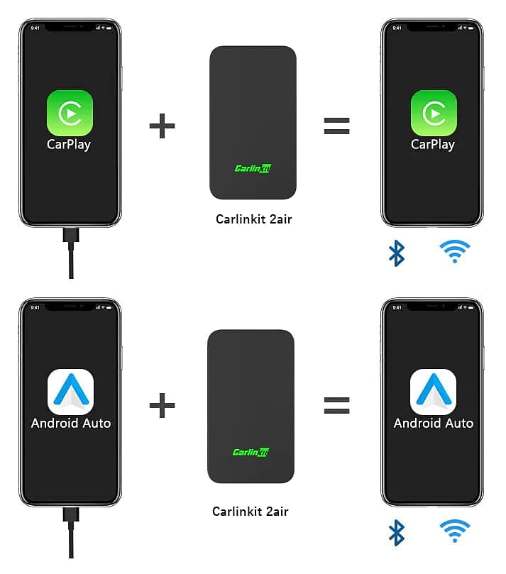 CarlinKit 5.0 CarPlay Android Auto Wireless Adapter Portable