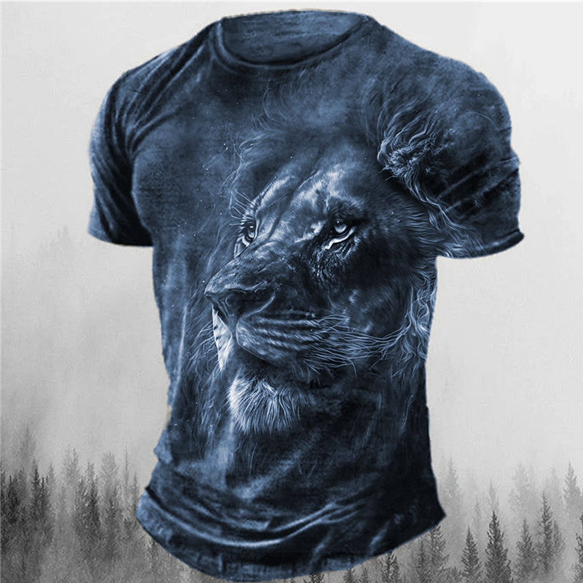 Herre Grafisk Dyr Løve T skjorte retro skjorter Kortermet T skjorte 3D-utskrift Crew-hals Skjorte Årgang Mote Designer utendørs Daglig Sport Rød Blå Brun Vår sommer Klær S M L XL 2XL 3XL 2025 - $17.99 –P2
