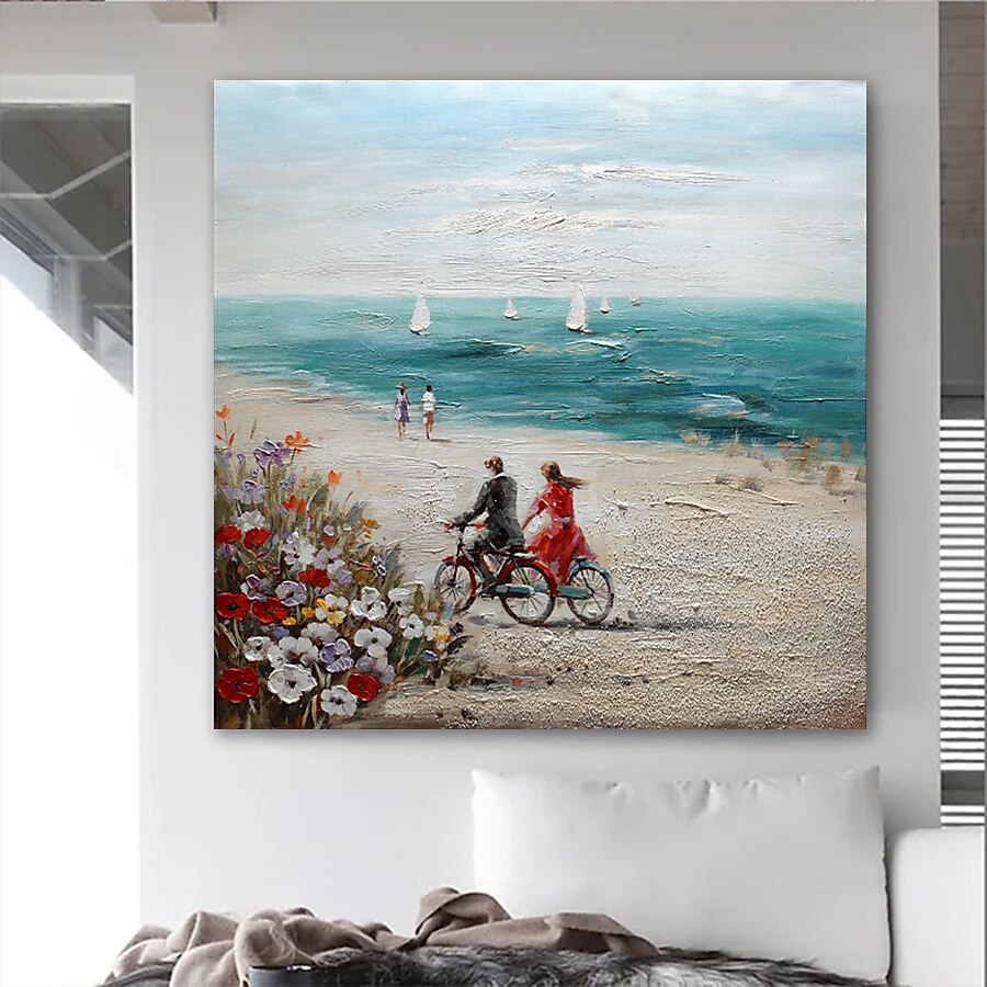 Peinture à l'huile Hang-peint Peint à la main Carré Paysage Moderne Toile étirée / Toile tendue de 2025 ? $122.99 –P5