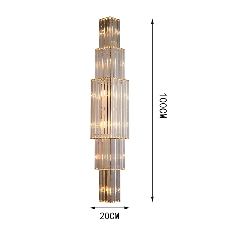 led fény luxus kristály falilámpa hotel projekt fizetés ktv folyosó dekoráció villa duplex épület modell szoba nappali lámpák 2025 - $282.09 –P9