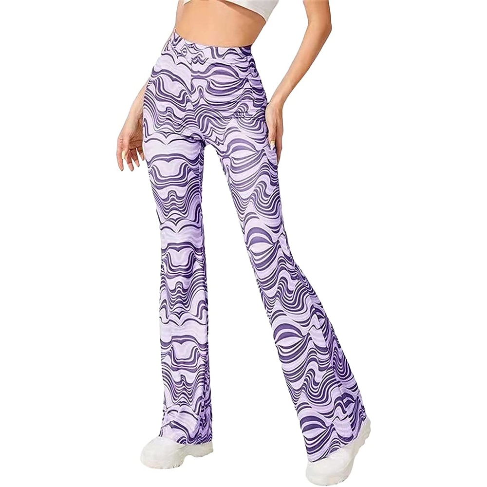 Hippie Retro Vintage Boho 1970er Disko Hose Glockenhose Hose mit weitem Bein Yoga-Hose Damen Kostüm Jahrgang Cosplay Hosen Schlager Outfit 2025 - $23.99 –P10