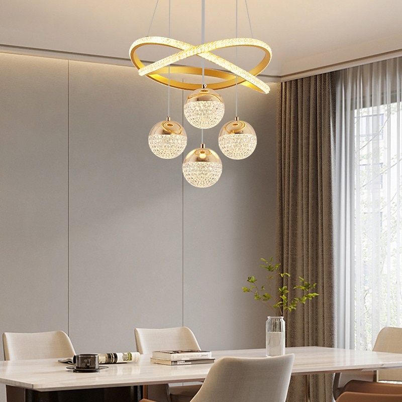 40 cm stmívatelná zeměkoule design cluster design přívěsek lehký kov vrstvený inverzně lakovaný ostrovní severský styl 220-240v 2025 - $326.69 –P7