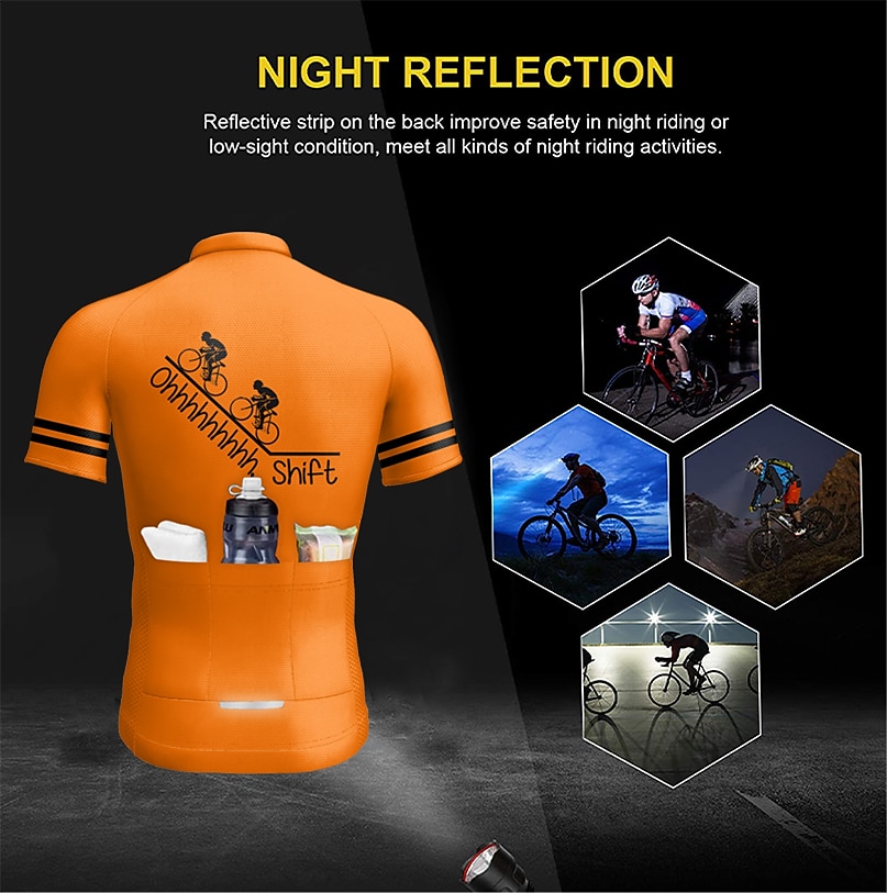 Men's Cycling Jersey Graphic Letter & Number Funny Short Sleeve Bike Jersey Top with 3 Rear Pockets Mountain Bike MTB Road Bike Cycling Quick Dry Reflective Strips Back Pocket Moisture Wicking Sports 2025 - $29.99 –P4