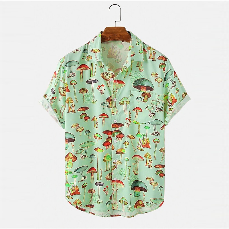 Per uomo Funghetto Piante tropicali Camicia Camicia hawaiana Camicia Aloha Maniche corte Camicia Collo ripiegabile Tropicale Di tendenza Hawaiano Esterno Strada Hawaiano Rosa Viola Verde S M L del 2025 a $24.99 –P4