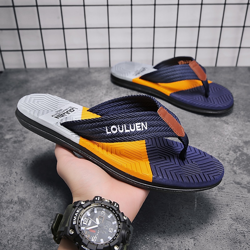 stilige flip-flops for menn med teksturert såle – komfortable strandsandaler for sommerbruk 2025 - $14.99 –P6