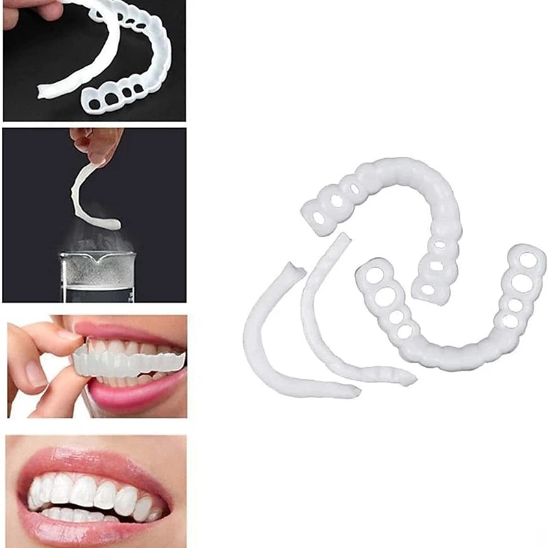 1 Packung Silikon-Zahnaufhellung, Zahnspangen, Simulationsprothese, obere Zähne, untere Zähne, Set mit Box, perfektes Lächeln 2025 - $9.49 –P7