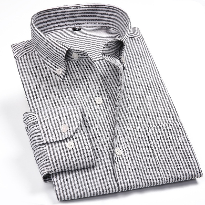 Per uomo Camicie Camicia a righe Camicia abbottonata Camicia Oxford Righe e Plaid Matrimonio Ufficio e carriera Rosa Blu Viola chiaro Grigio chiaro Manica lunga Colletto Per tutte le stagioni del 2026 a $35.99 –P2