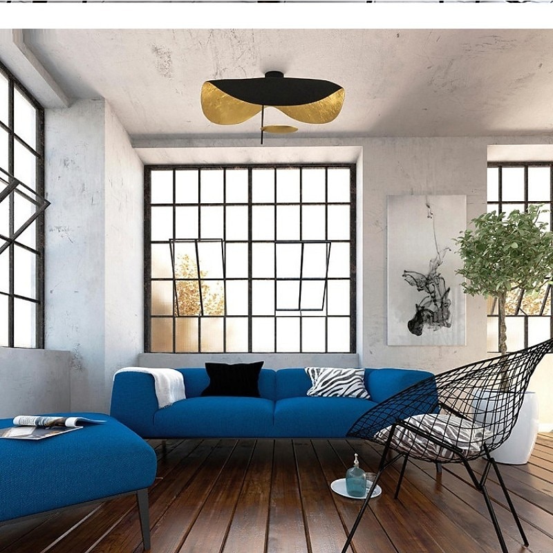 LED Pendant Light Golden Hat Chandelier Bar Model Room Clothing Store Hotel Restaurant Hotel Club Lobby Light,Post-modern Light Luxury Creative Flying Saucer Chandelier 2025 - $349.99 –P7
