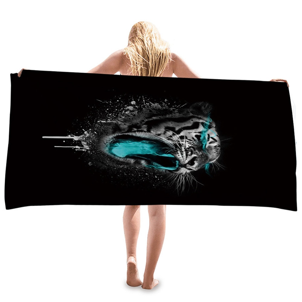 1PC Beach Swimming Towels Tiger Lion Wolf Cartoon Animal Pattern Printing Folded Quick-Dry Soft Towels Home Decor Travel 2025 - $12.99 –P15