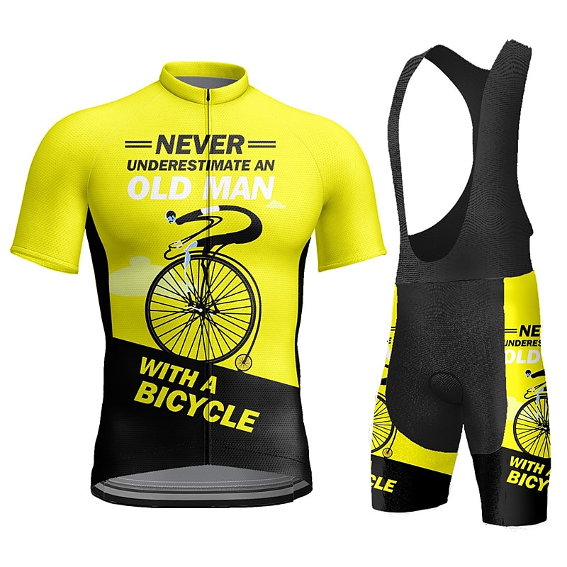 Herren Radtrikot mit Radhose kurz Trägern fahrradbekleidung Kurzarm MTB Mountain Rennrad Gelb Rosa Rote Graphic Fahhrad Sportkleidung 3D-Pad Atmungsaktiv Schnelltrocknend Tasche auf der Rückseite 2025 - $41.99 –P18