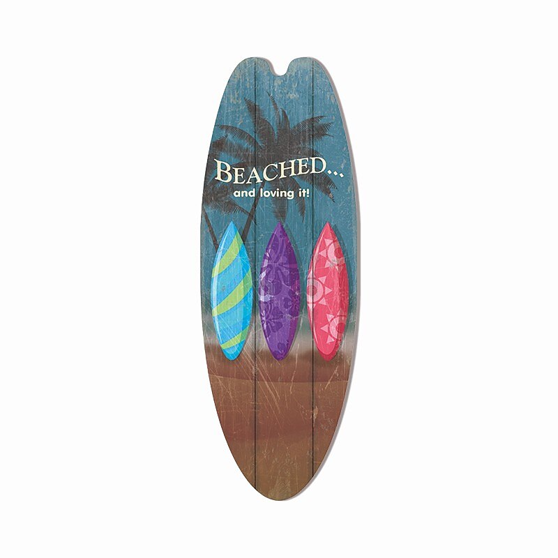 nyári strand óceán téma szabadidő dekoráció szörfdeszka fa plakett bár otthon fal vintage dekoráció fa plakett 2025 - $13.99 –P12