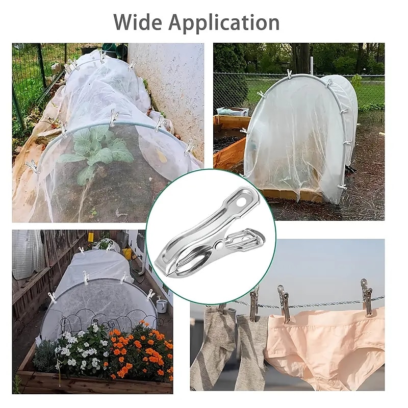 16 bucăți cleme de seră din oțel inoxidabil cleme de grădină acoperire cu plante pe cercuri de grădină sau cercuri de seră ace de haine din oțel inoxidabil cleme metalice robuste pentru prosoape de 2026 - $10.49 –P3