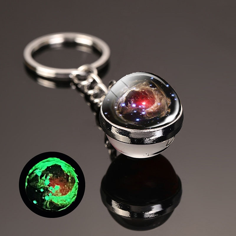 lune porte-clés système solaire planète porte-clés galaxie nébuleuse espace porte-clés terre soleil mars jupiter saturne image double face boule de verre porte-clés de 2025 ? $7.99 –P14