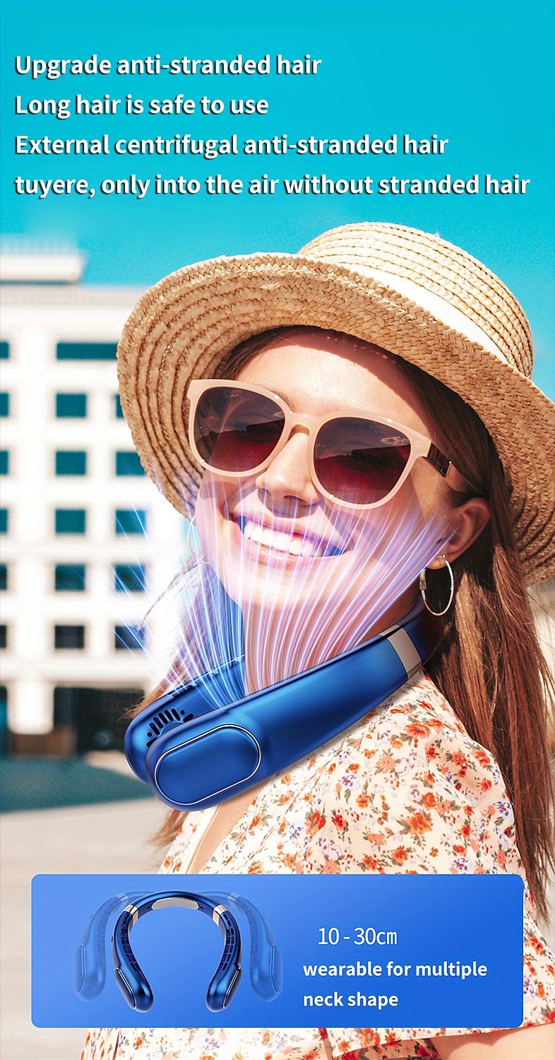 Portable Leafless Neck Fan – Quiet Mini Sports Fan with Strong Wind, USB Rechargeable for Outdoor Activities 2025 - $28.99 –P5