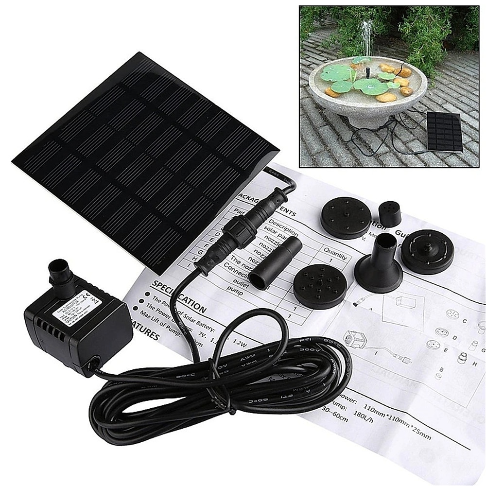 fonte solar bomba de água fonte solar jardim lagoa cachoeira ao ar livre banho de pássaros fonte vista fonte decoração do jardim sem iluminação de 2025 por $24.99 –P3