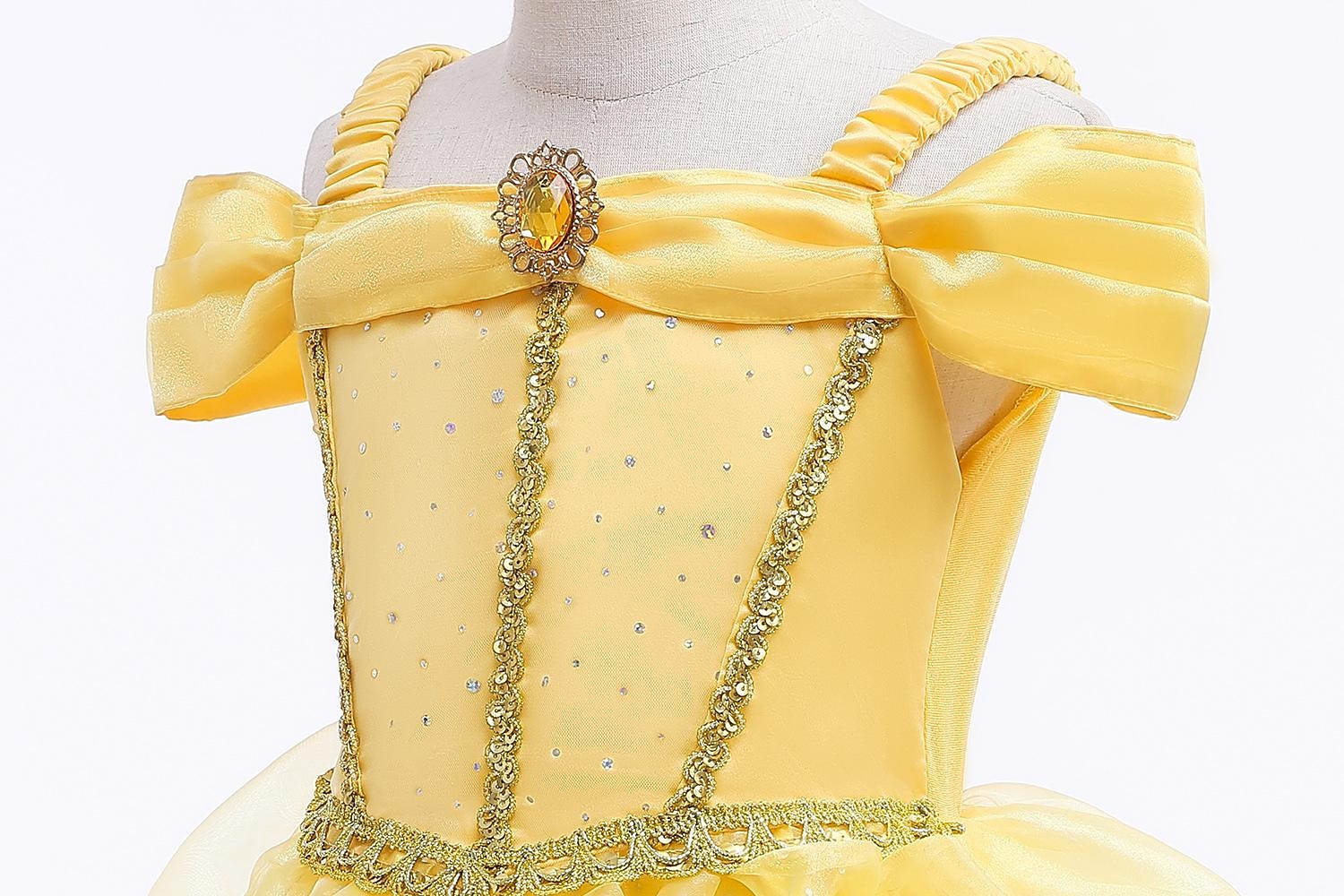 Belle Princess Dress Flower Girl Dress Tulle dress Girls' Beauty and Beast  Movie Cosplay Costume Yellow Dress Masquerade Organza 2026 - $43.99