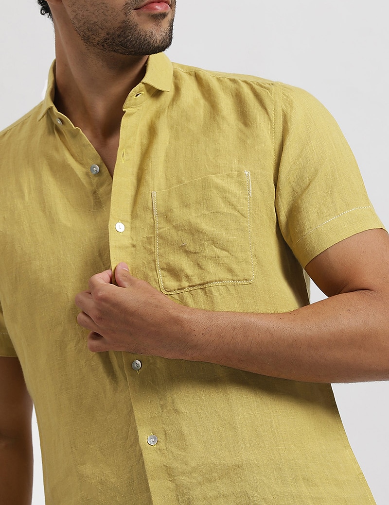 Hombre Camisa camisa de lino Camisa de lino de algodón Camisa de verano Camisa casual Camisa de playa Plano Vacaciones Hawaiano Negro Blanco Amarillo Manga Corta Diseño Primavera verano Ropa Bolsillo 2025 - $21.99 –P4