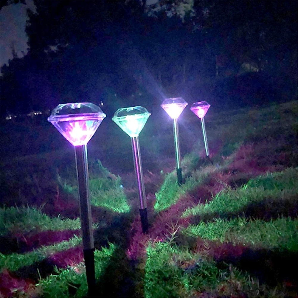 luci solari da vialetto a led, luci solari a diamante per matrimoni, luci da giardino alimentate a energia solare, luci da vialetto a led impermeabili per patio, prato, luce bianca calda e colorata del 2026 a $16.99 –P2