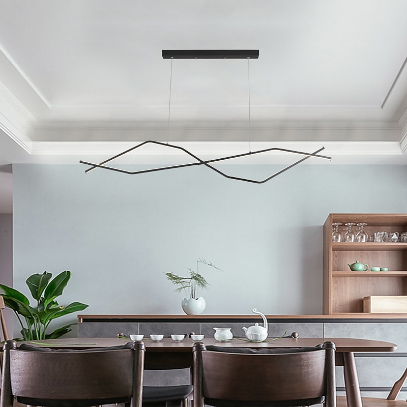 led függőlámpa 100 cm-es sziget lámpák szabályozható vonal dizájn alumínium stílusos minimalista festett felületek étkező konyhai lámpák 110-240v csak távirányítóval szabályozható 2025 - $229.99 –P2