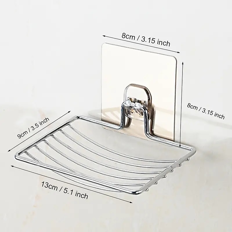2 stk såpeskålholder i rustfritt stål selvklebende veggmontert såpesvampholder såpesvampholder for hjemmekjøkken bad dusj baderomstilbehør 2025 - $9.99 –P2