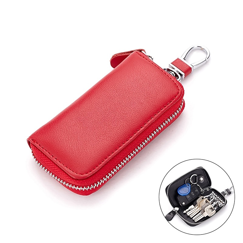 Cuero de vaca partido hombres mujeres llavero casa llavero bolsa organizador coche llave caso bolsa multifuncional pequeña cartera mini monedero 2025 - $14.99 –P14
