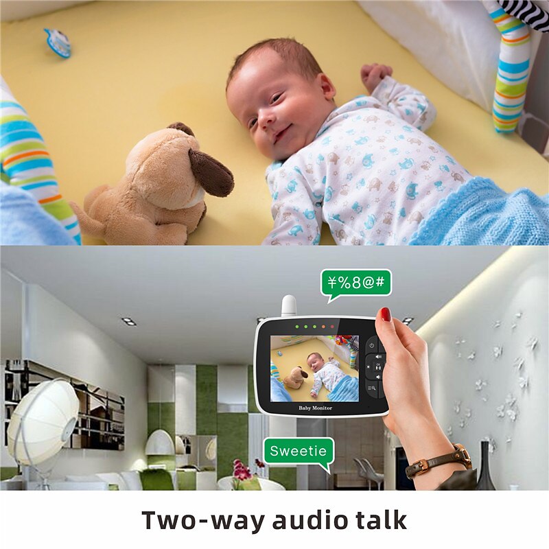 babyfoon - 3,5 scherm video babyfoon met camera en audio - afstandsbediening pan-tilt-zoom nachtzicht vox-modus temperatuurbewaking slaapliedjes 2-weg praten 960ft bereik 2025 - $142.99 –P4