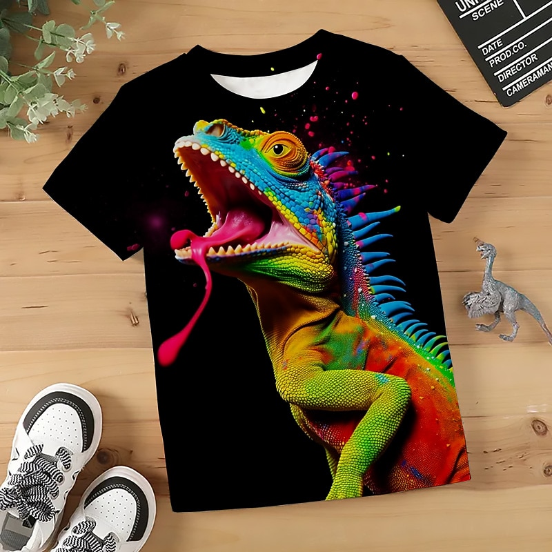 Jungen 3D Graphic Tier Dinosaurier T-Shirt Kurzarm 3D-Druck Sommer Frühling Aktiv Sport Modisch Polyester kinderkleidung 3-12 Jahre Outdoor Casual Täglich Regular Fit 2026 - $10.99 –P7