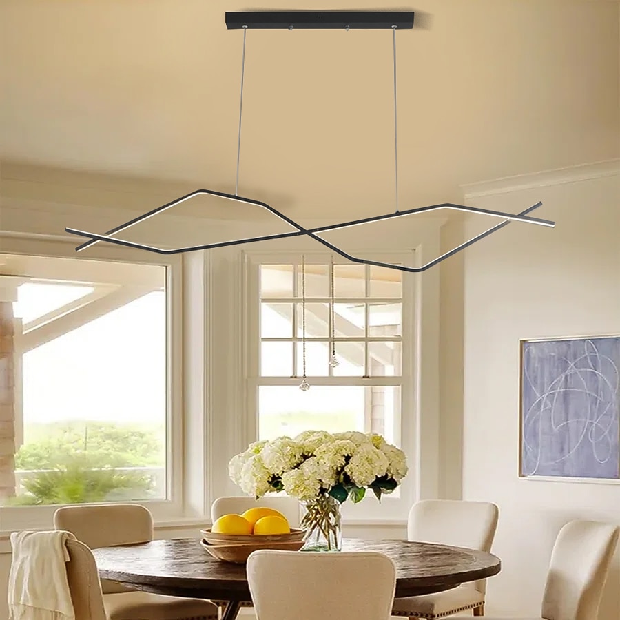 led függőlámpa 100 cm-es sziget lámpák szabályozható vonal dizájn alumínium stílusos minimalista festett felületek étkező konyhai lámpák 110-240v csak távirányítóval szabályozható 2025 - $229.99 –P11