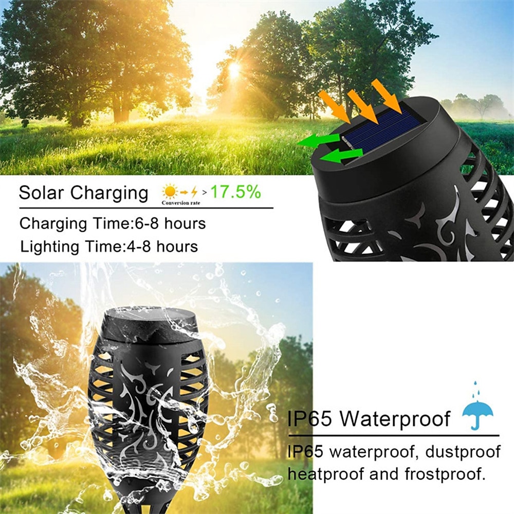 2025年 2/4 個ソーラーライト屋外ソーラートーチライトちらつき炎付き 12 LED ハロウィン装飾 Waterpoof 風景自動オン/オフ庭パティオ家の装飾ランタン  コレクション – $19.99 –P14