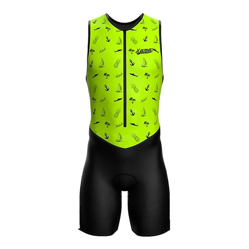 Herren Triathlonanzug Ärmellos Triathlon Silber Hellgelb Schwarz / Orange Graphic Fahhrad Lycra Sport Graphic Bekleidung 2025 - $46.99 –P4