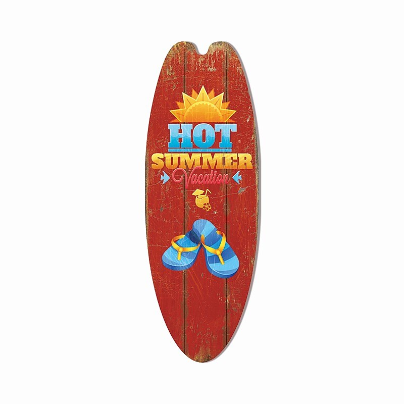 nyári strand óceán téma szabadidő dekoráció szörfdeszka fa plakett bár otthon fal vintage dekoráció fa plakett 2025 - $13.99 –P10