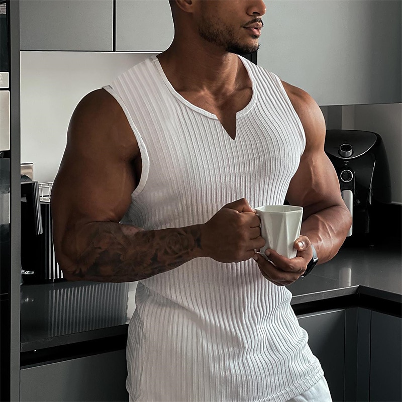 Per uomo Maglietta Canottiera Maniche Corte Scollo a V Estate Semplice Moda Designer Essenziale Scollo a V Vacanza Streetwear Uscire Nero Bianco Vino Maglietta Top per Uomo del 2026 a $14.99 –P1