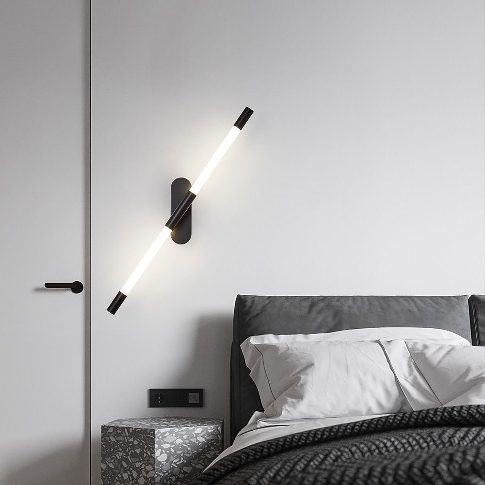 lampada da parete a led striscia design 22 "moderna lampada da parete a sfondo led soggiorno camera da letto comodino 10w alluminio applique da parete per interni ligting applique bianco caldo 1 pz del 2025 a $82.99 –P1