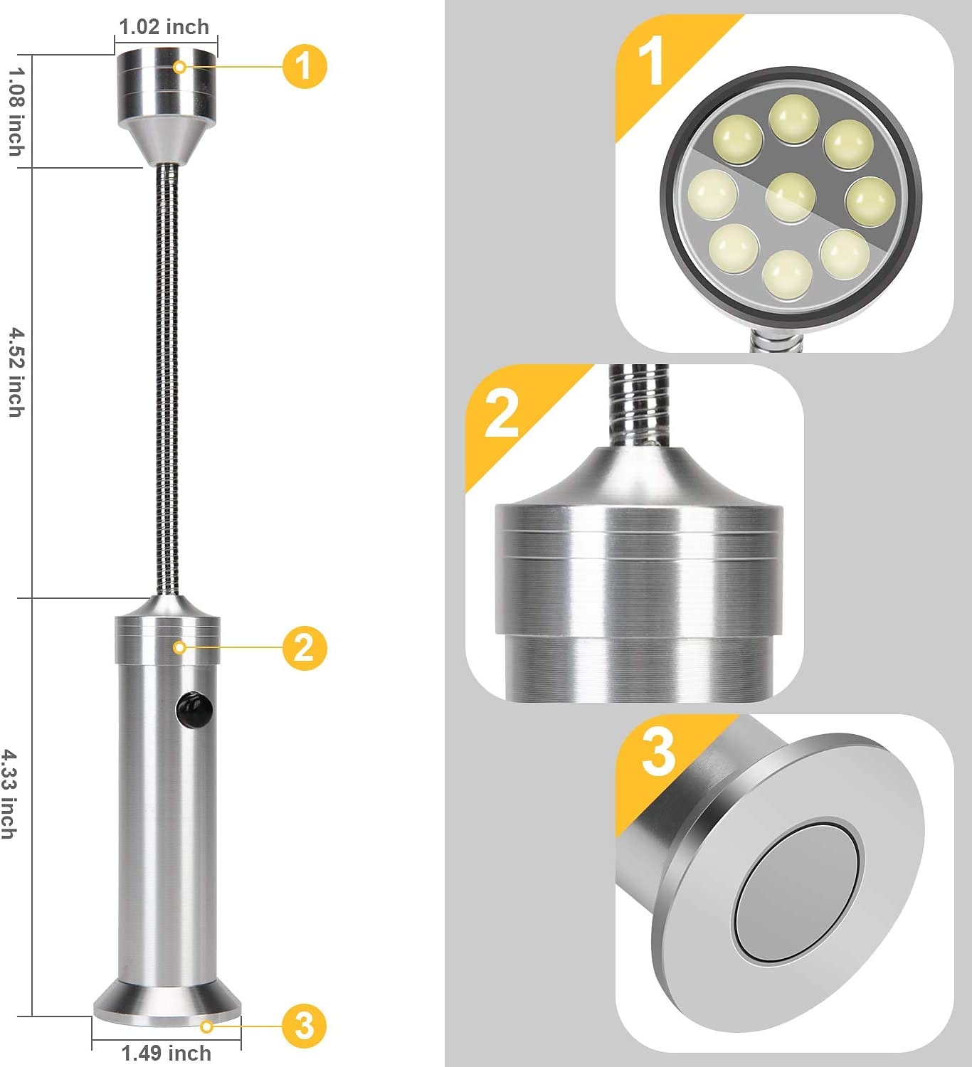 2pcs Barbecue Grill Light Magnetic Base Super-Bright LED BBQ Lights Outdoor 360 Degree Flexible Gooseneck Barbecue Light Adjustable Battery 2025 - $24.99 –P1