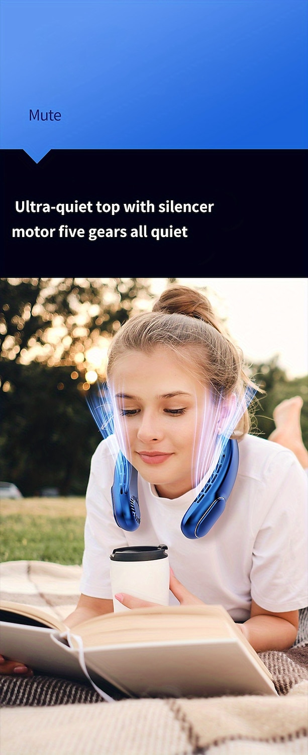 Portable Leafless Neck Fan – Quiet Mini Sports Fan with Strong Wind, USB Rechargeable for Outdoor Activities 2025 - $28.99 –P3
