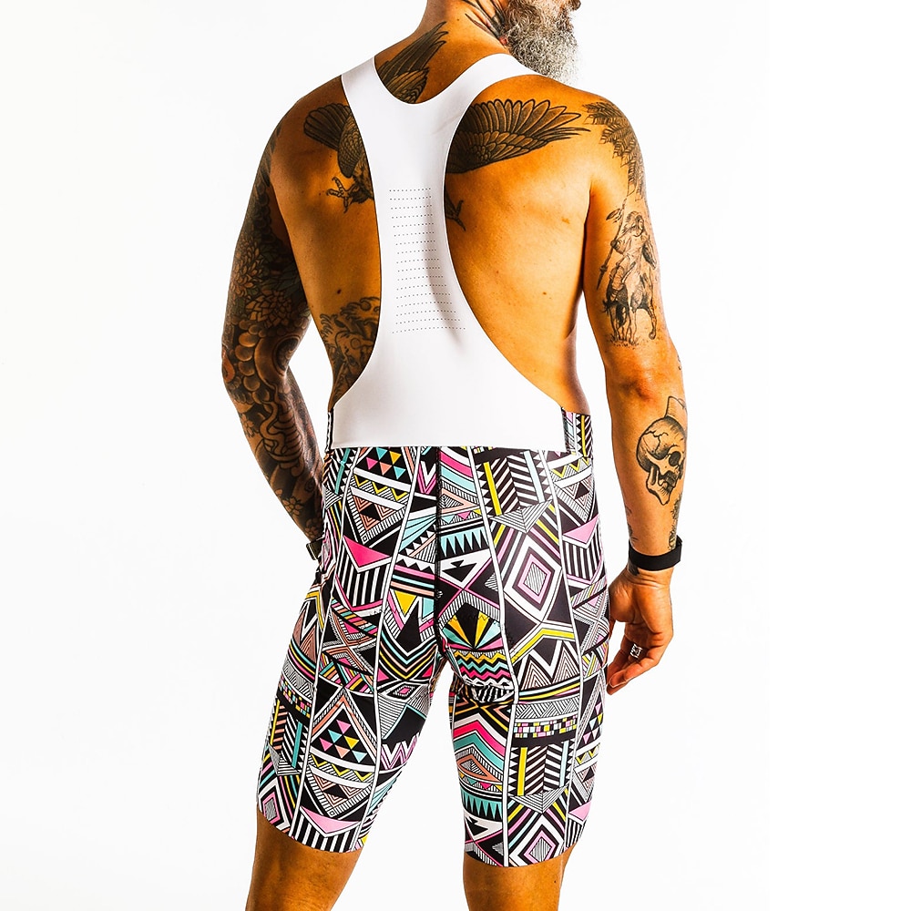 Homens Camisa com Bermuda Bretelle Manga Curta Ciclismo de Montanha Ciclismo de Estrada Verão Amarelo Geométrica Moto Tapete 3D Secagem Rápida Bolso Traseiro Pavio Humido Respirável Elastano Esportes de 2026 por $49.99 –P7